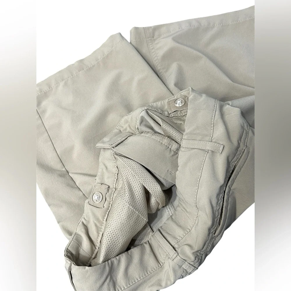 Boys’ Khaki Golf Shorts – Adjustable Waist, Pull Tabs Preppy